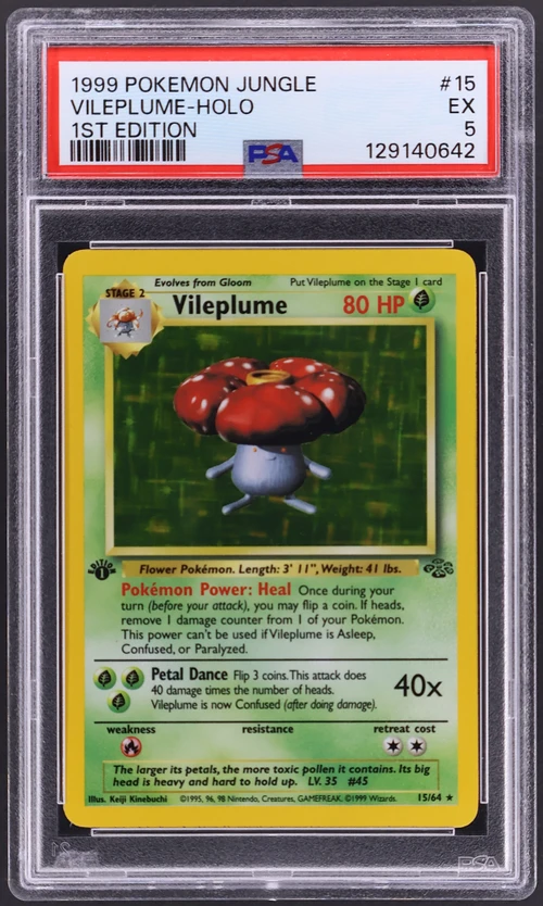 1999 Pokemon Jungle #15 Vileplume-Holo 1st Edition