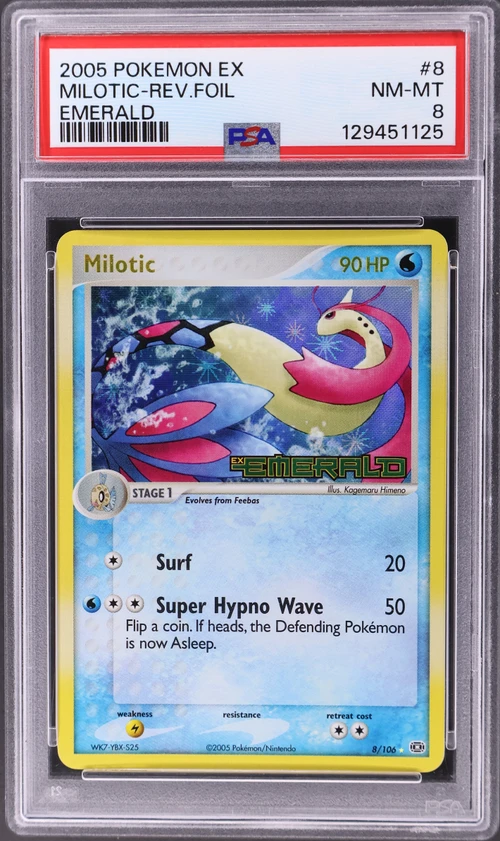 2005 Pokemon Ex Emerald #8 Milotic-Reverse Foil
