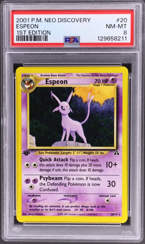 2001 Pokemon Neo Discovery #20 Espeon 1st Edition