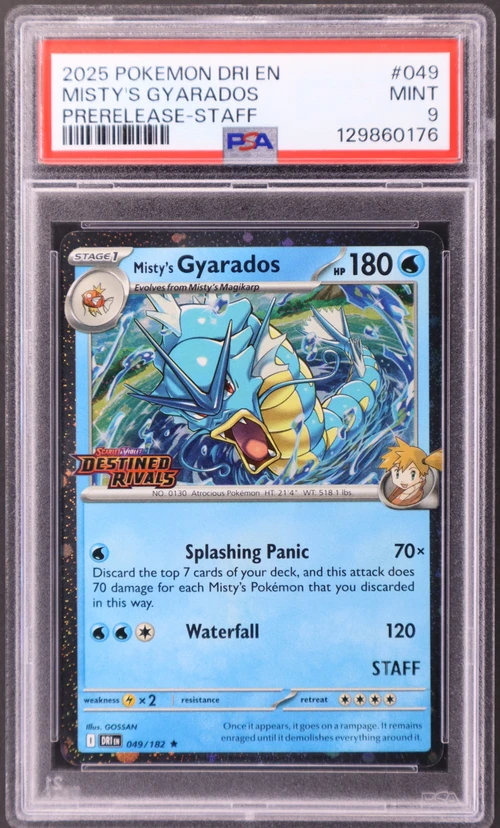2025 Pokemon Dri En-Destined Rivals #049 Misty's Gyarados Prerelease-Staff