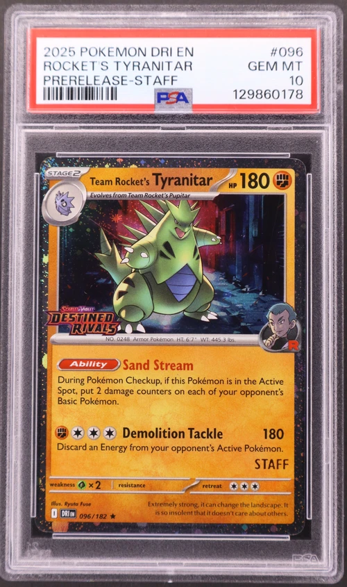 2025 Pokemon Dri En-Destined Rivals #096 Team Rocket's Tyranitar Prerelease-Staff