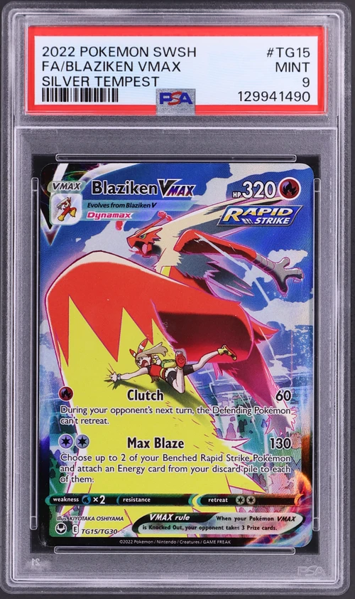 2022 Pokemon Sword & Shield Silver Tempest #TG15 Full Art / Blaziken Vmax