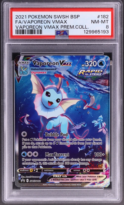 2021 Pokemon Swsh Black Star Promo #182 Full Art / Vaporeon Vmax Vaporeon Vmax Premium Collection