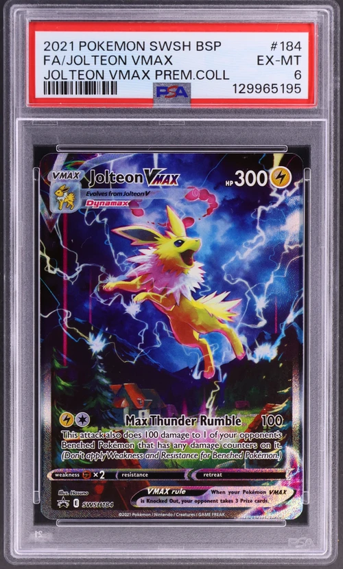 2021 Pokemon Swsh Black Star Promo #184 Full Art / Jolteon Vmax Jolteon Vmax Premium Collection