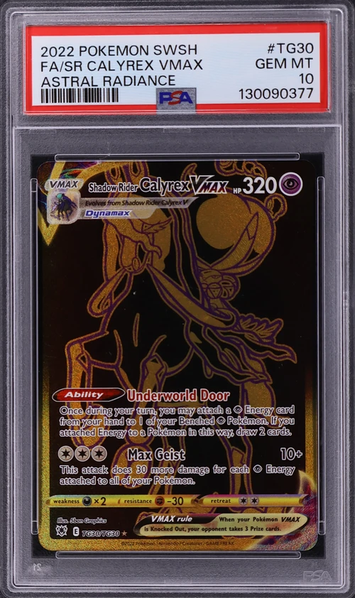 2022 Pokemon Sword & Shield Astral Radiance #TG30 Full Art / Shadow Rider Calyrex Vmax