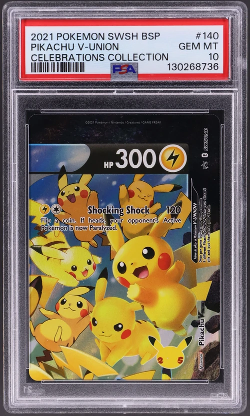2021 Pokemon Swsh Black Star Promo #140 Pikachu V-Union Celebrations Collection