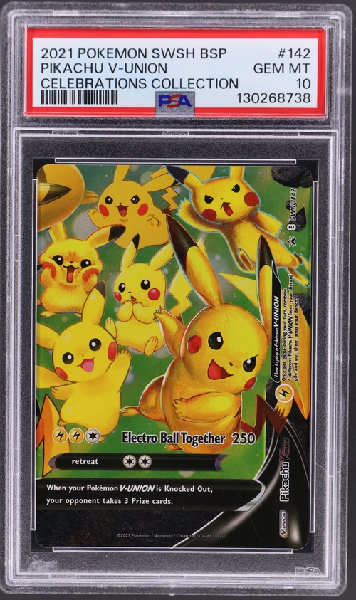 2021 Pokemon Swsh Black Star Promo #142 Pikachu V-Union Celebrations Collection