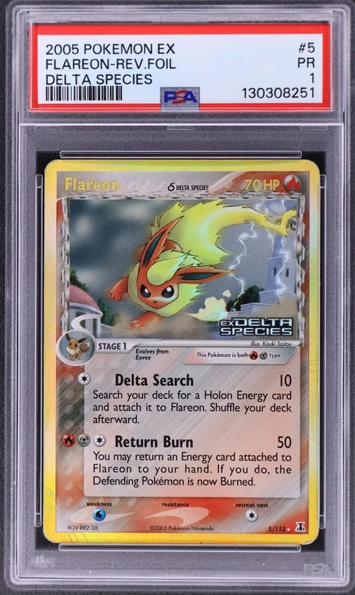 2005 Pokemon Ex Delta Species #5 Flareon-Reverse Foil