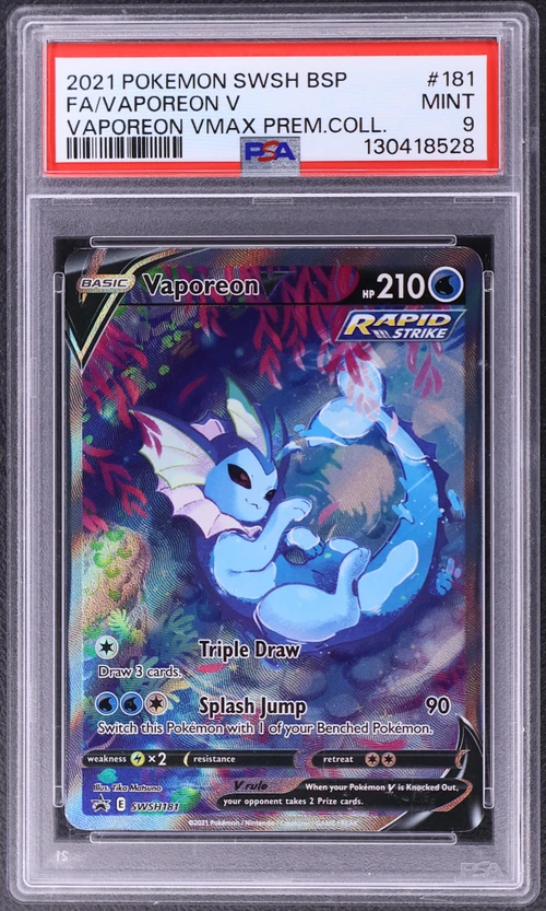 2021 Pokemon Swsh Black Star Promo #181 Full Art / Vaporeon V Vaporeon Vmax Premium Collection
