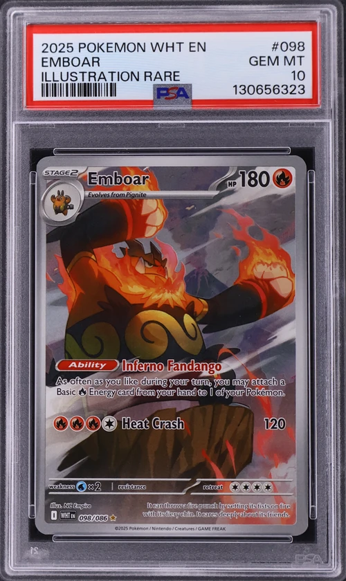 2025 Pokemon Wht En-White Flare #098 Emboar Illustration Rare