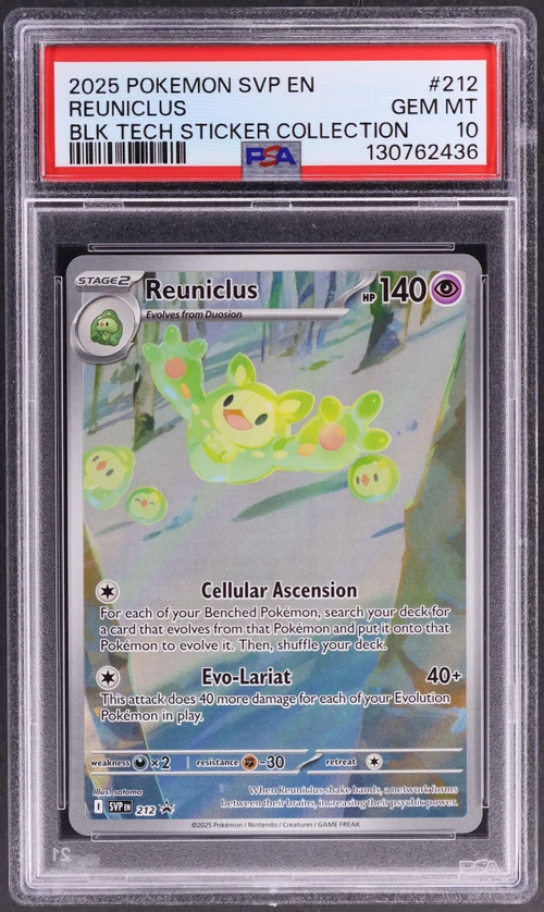 2025 Pokemon Svp En-Sv Black Star Promo #212 Reuniclus Black Bolt Tech Sticker Collection