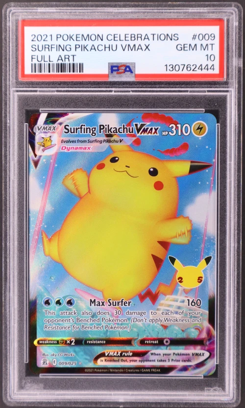 2021 Pokemon Celebrations #009 Full Art / Surfing Pikachu Vmax