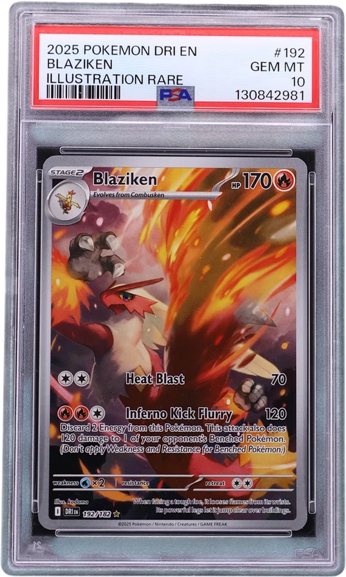 2025 Pokemon Dri En-Destined Rivals #192 Blaziken Illustration Rare