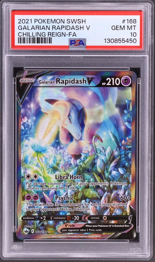 2021 Pokemon Sword & Shield Chilling Reign #168 Full Art / Galarian Rapidash V