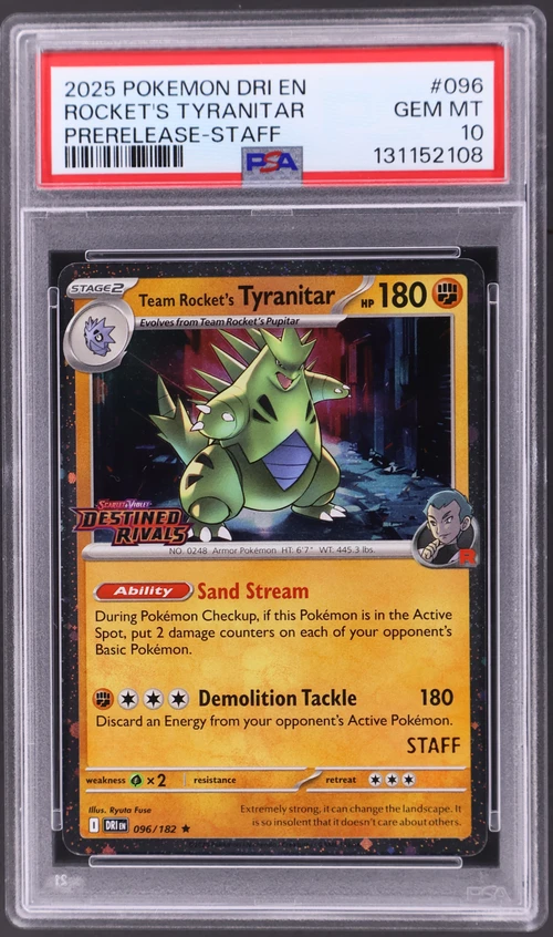 2025 Pokemon Dri En-Destined Rivals #096 Team Rocket's Tyranitar Prerelease-Staff