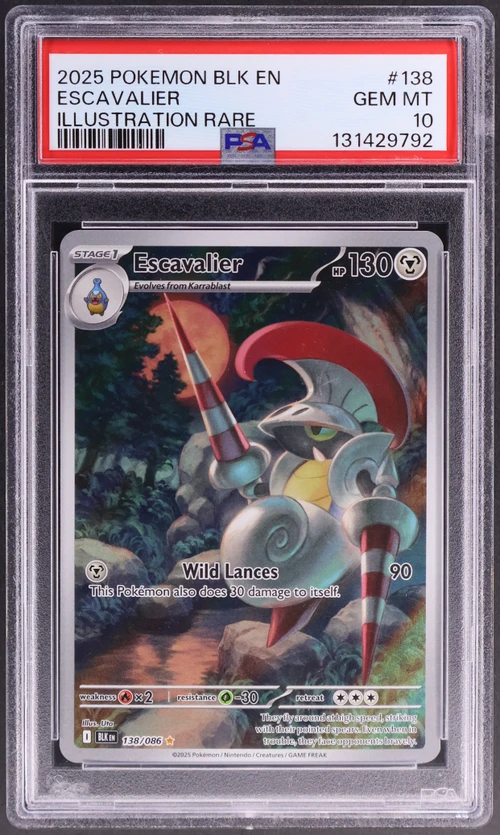2025 Pokemon Blk En-Black Bolt #138 Escavalier Illustration Rare