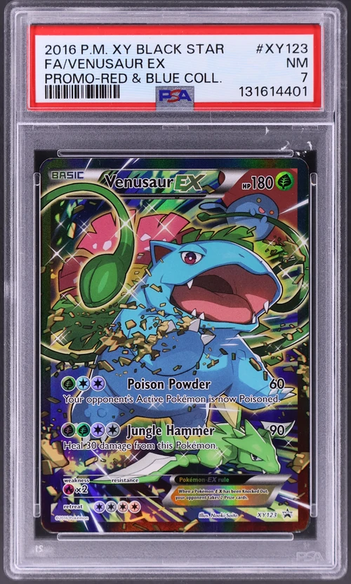 2016 Pokemon Xy Black Star Promo #XY123 Full Art / Venusaur Ex Red & Blue Collection