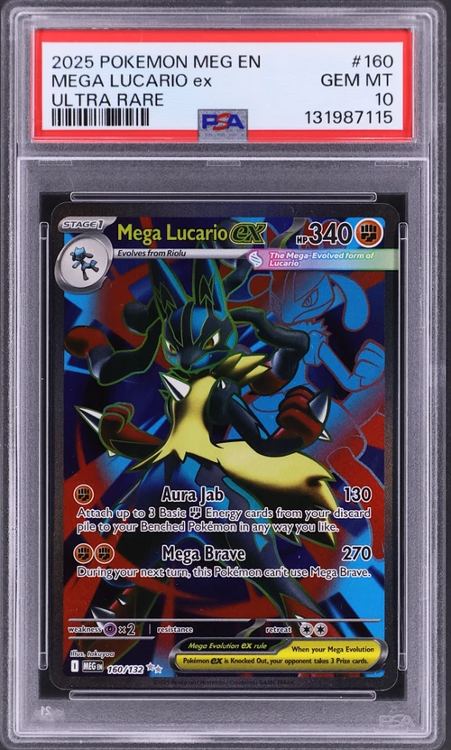 2025 Pokemon Meg En-Mega Evolution #160 Mega Lucario Ex Ultra Rare
