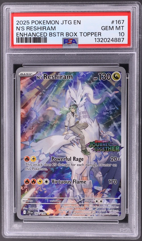 2025 Pokemon Jtg En-Journey Together #167 N's Reshiram Enhanced Booster Box Topper