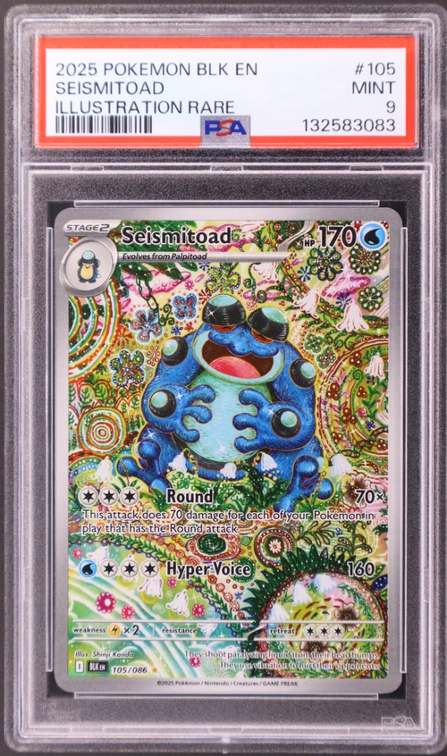 2025 Pokemon Blk En-Black Bolt #105 Seismitoad Illustration Rare