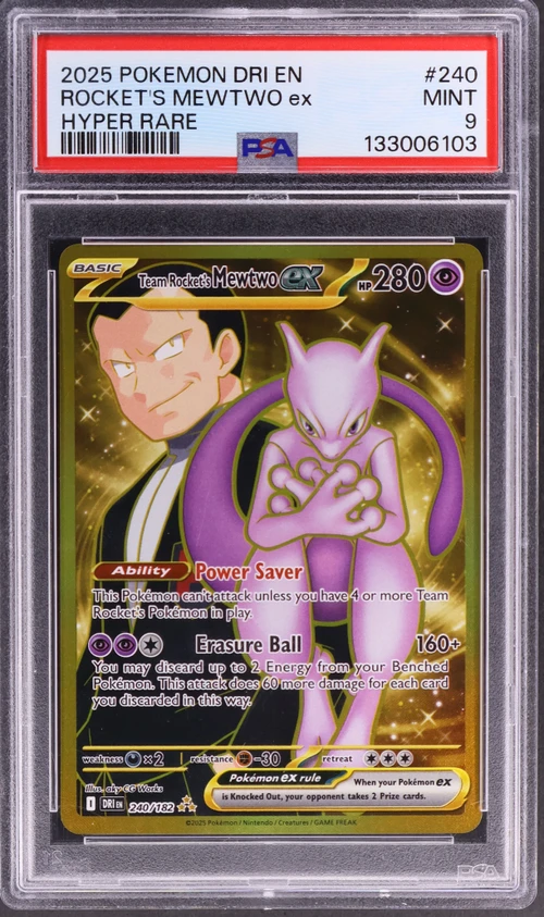 2025 Pokemon Dri En-Destined Rivals #240 Team Rocket's Mewtwo Ex Hyper Rare