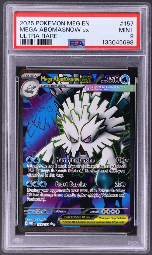 2025 Pokemon Meg En-Mega Evolution #157 Mega Abomasnow Ex Ultra Rare