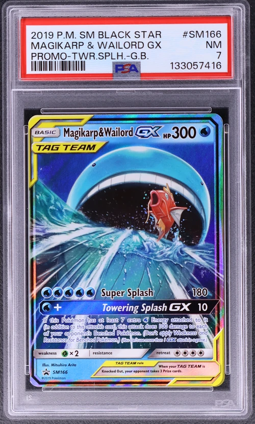 2019 Pokemon Sm Black Star Promo #SM166 Magikarp & Wailord Gx Towering Splash-Gx Box