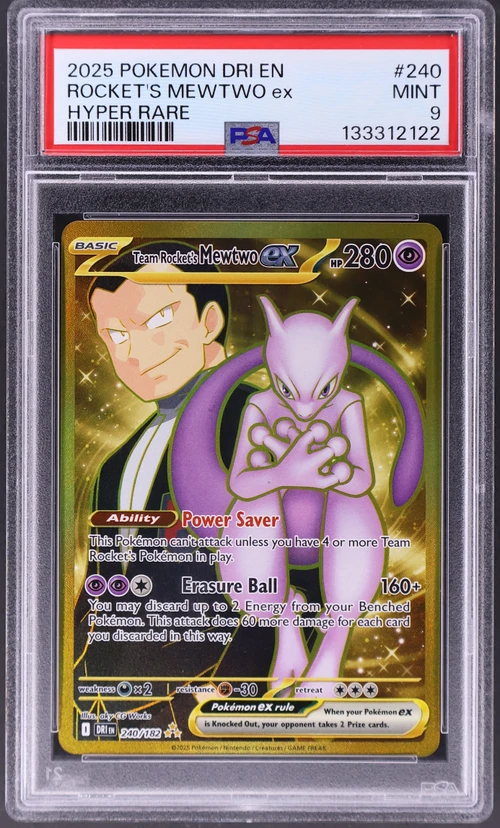 2025 Pokemon Dri En-Destined Rivals #240 Team Rocket's Mewtwo Ex Hyper Rare