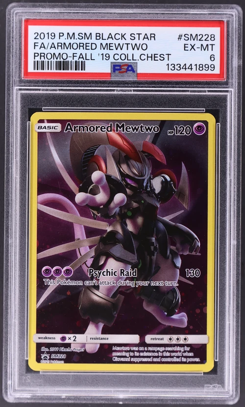 2019 Pokemon Sm Black Star Promo #SM228 Full Art / Armored Mewtwo Fall 2019 Collector Chest