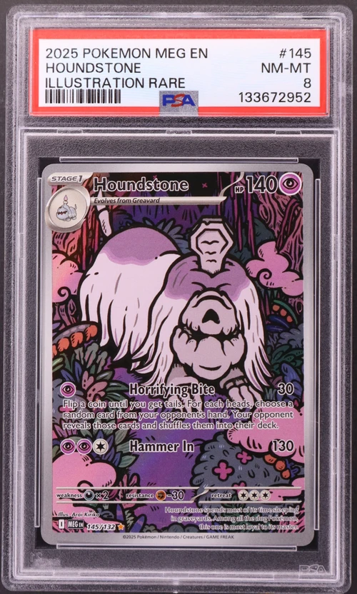 2025 Pokemon Meg En-Mega Evolution #145 Houndstone Illustration Rare