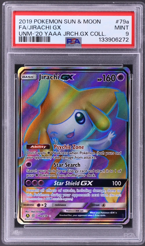 2019 Pokemon Sun & Moon Unified Minds #79a Full Art / Jirachi Gx 2020 Yellow a Alternate Art Jirachi Gx Collection