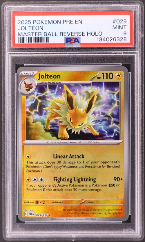 2025 Pokemon Pre En-Prismatic Evolutions #029 Jolteon Master Ball Reverse Holo
