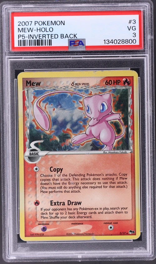 2007 Pokemon Pop Series 5 #3 Mew-Holo Inverted Back