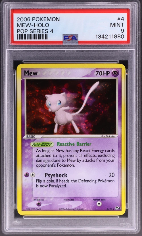 2006 Pokemon Pop Series 4 #4 Mew-Holo (PSA 9)