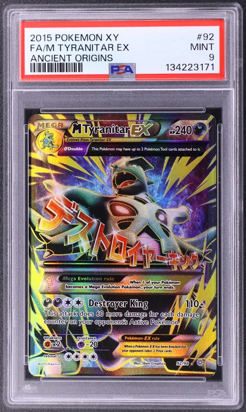 2015 Pokemon Xy Ancient Origins #92 Full Art / M Tyranitar Ex