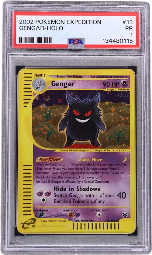 2002 Pokemon Expedition #13 Gengar-Holo