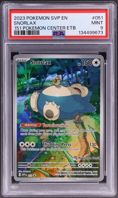 2023 Pokemon Svp En-Sv Black Star Promo #051 Snorlax 151 Pokemon Center Elite Trainer Box