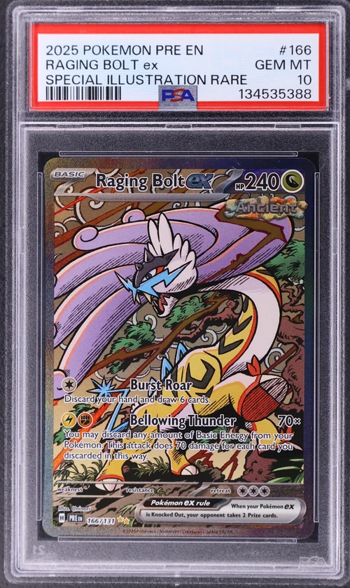 2025 Pokemon Pre En-Prismatic Evolutions #166 Raging Bolt Ex Special Illustration Rare