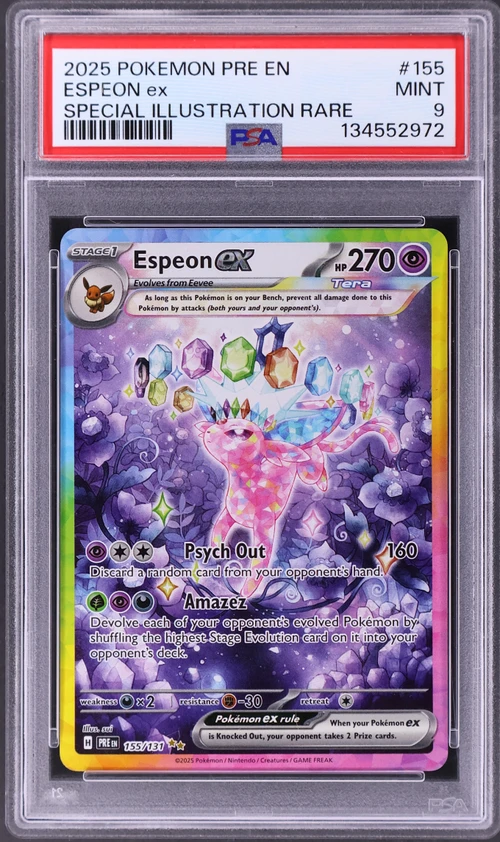 2025 Pokemon Pre En-Prismatic Evolutions #155 Espeon Ex Special Illustration Rare