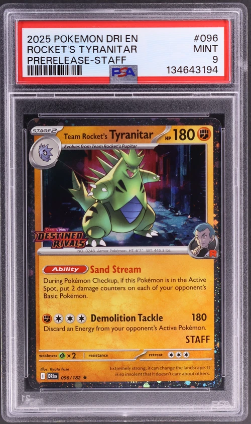 2025 Pokemon Dri En-Destined Rivals #096 Team Rocket's Tyranitar Prerelease-Staff