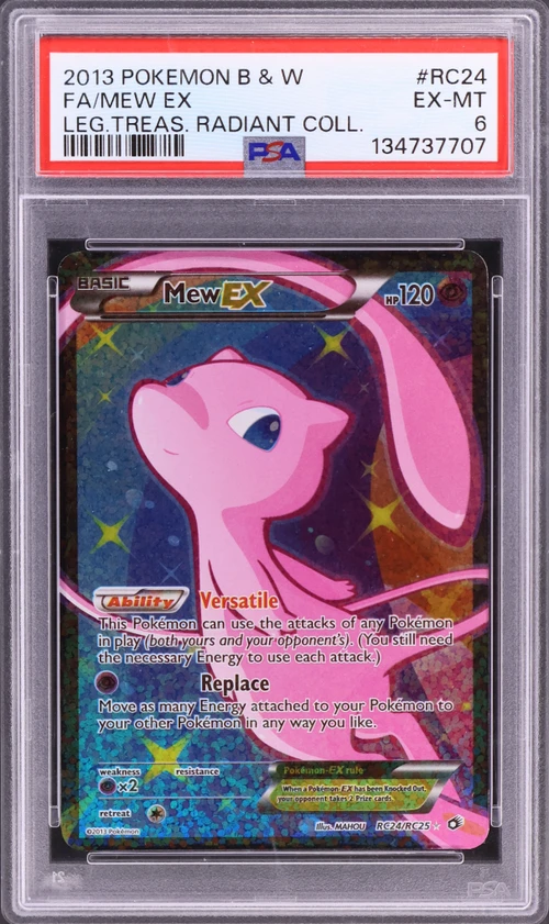 2013 Pokemon Black & White Legendary Treasures Radiant Collection #RC24 Full Art / Mew Ex