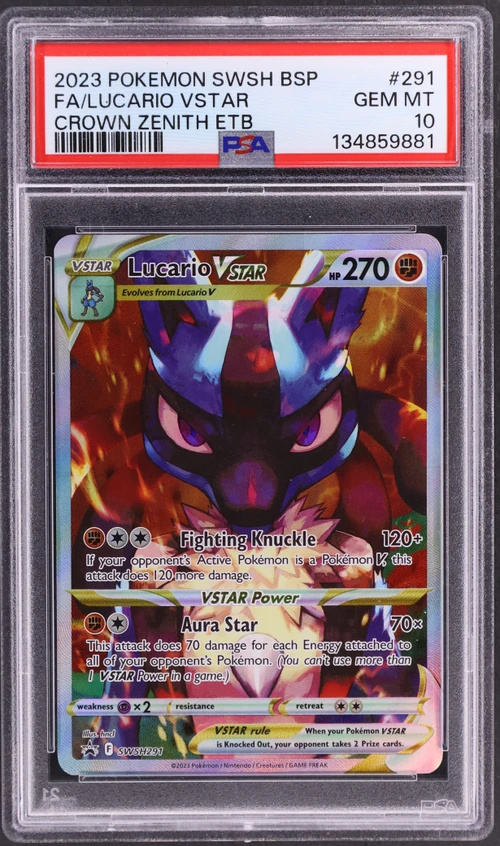 2023 Pokemon Swsh Black Star Promo #291 Full Art / Lucario Vstar Crown Zenith Elite Trainer Box
