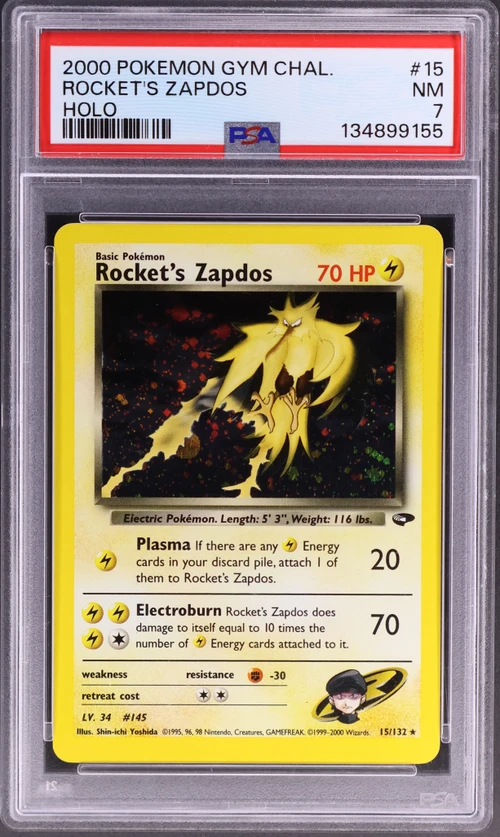 2000 Pokemon Gym Challenge #15 Rocket's Zapdos Holo