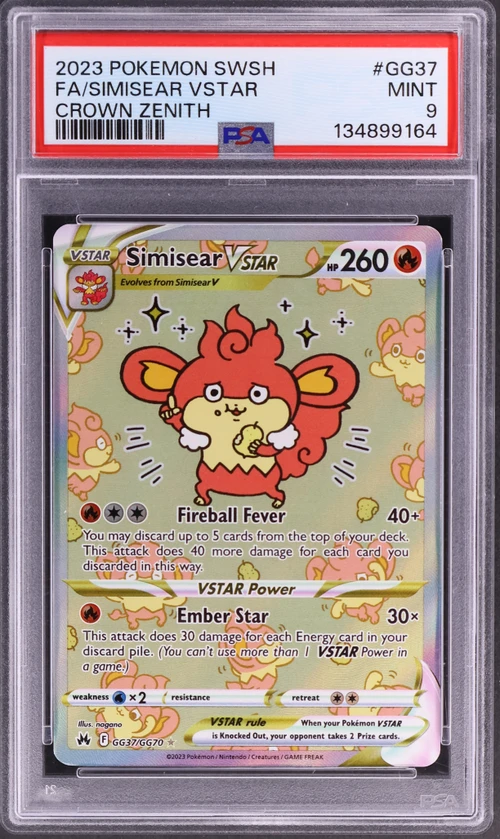 2023 Pokemon Sword and Shield Crown Zenith #GG37 Full Art / Simisear Vstar