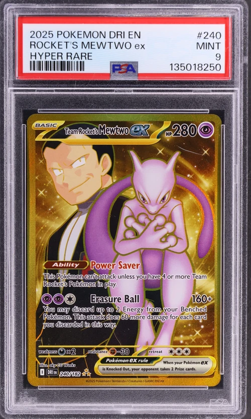 2025 Pokemon Dri En-Destined Rivals #240 Team Rocket's Mewtwo Ex Hyper Rare