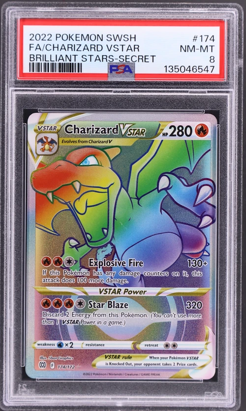 2022 Pokemon Sword & Shield Brilliant Stars #174 Full Art / Charizard Vstar Secret