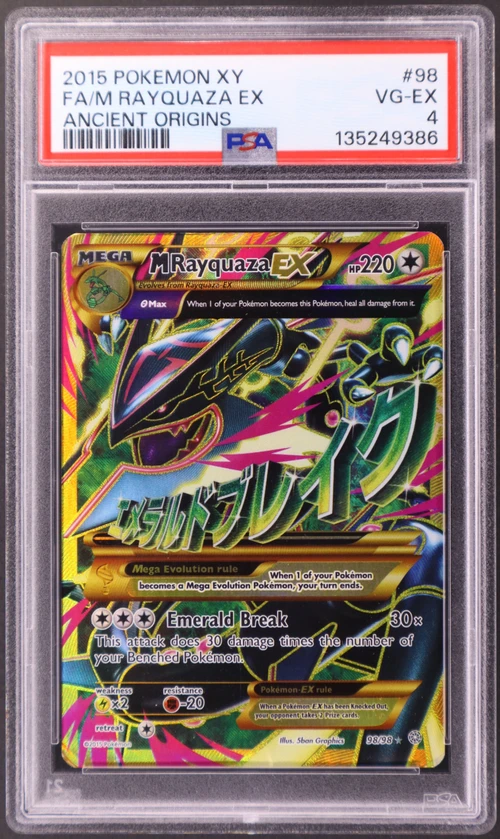 2015 Pokemon Xy Ancient Origins #98 Full Art / M Rayquaza Ex