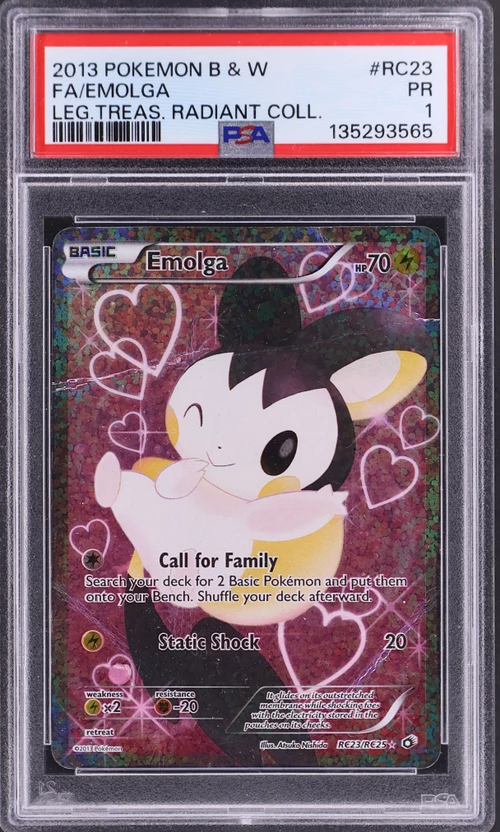2013 Pokemon Black & White Legendary Treasures Radiant Collection #RC23 Full Art / Emolga