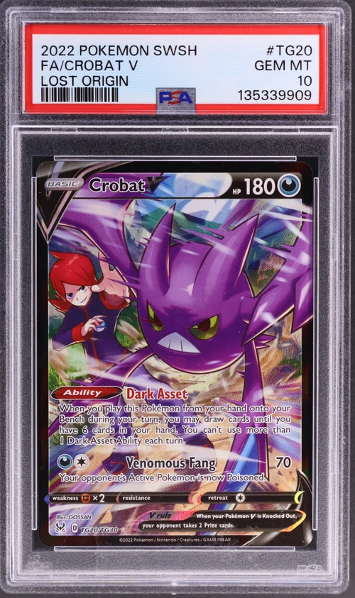 2022 Pokemon Sword & Shield Lost Origin #TG20 Full Art / Crobat V