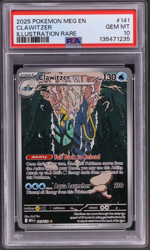 2025 Pokemon Meg En-Mega Evolution #141 Clawitzer Illustration Rare